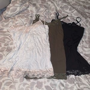 Set of 3 Lace Trim Camis